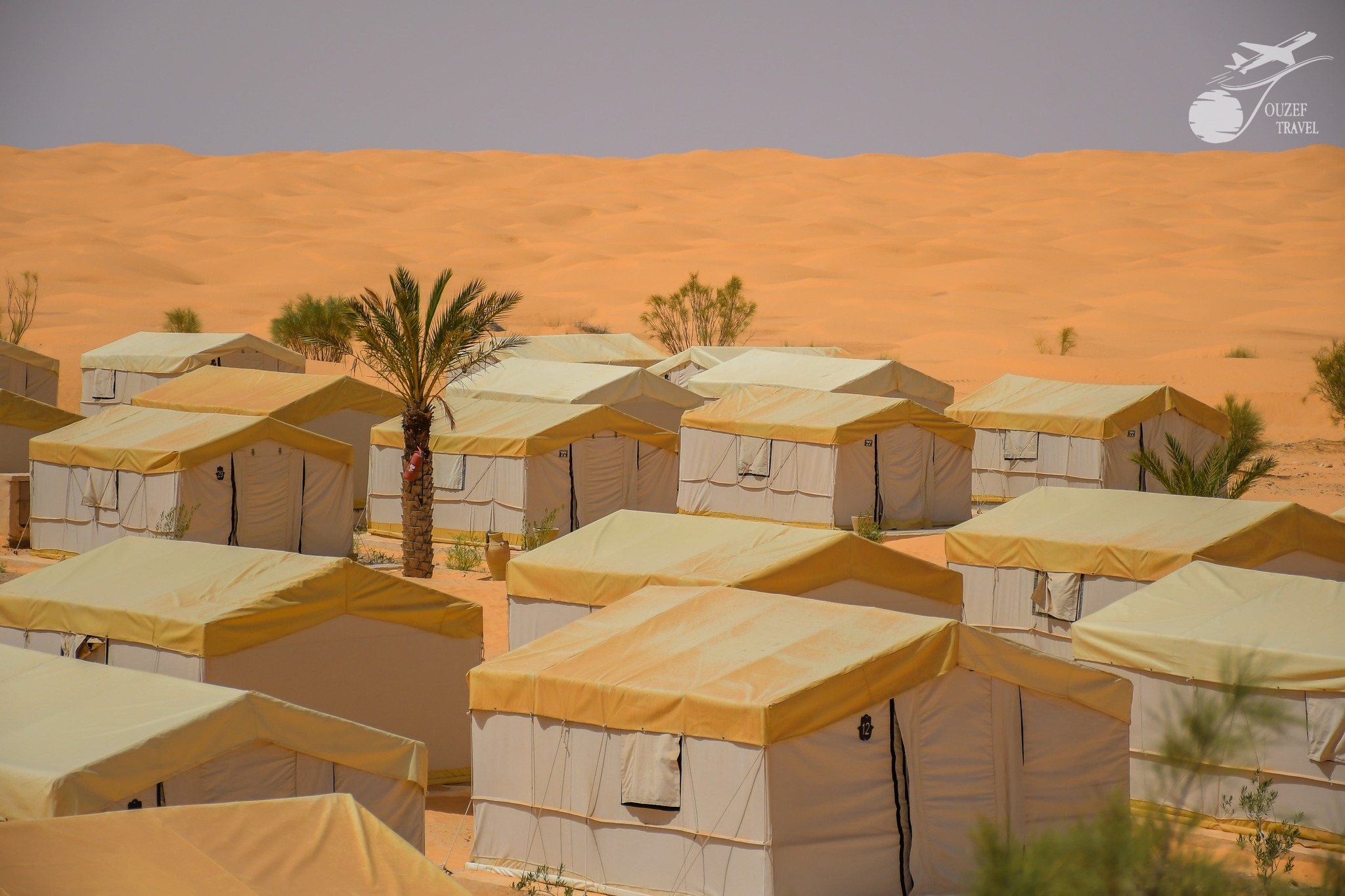 Traditional desert camp at Ksar Ghilane during the 2-day Djerba Sahara Tour