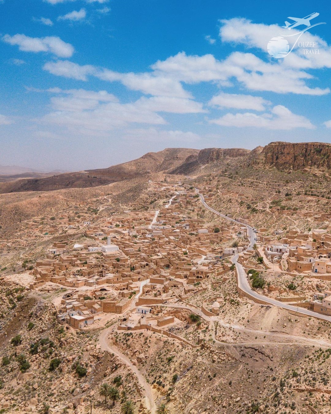 Traditional Berber village of Toujen in the rocky mountains near Matmata, Tunisia